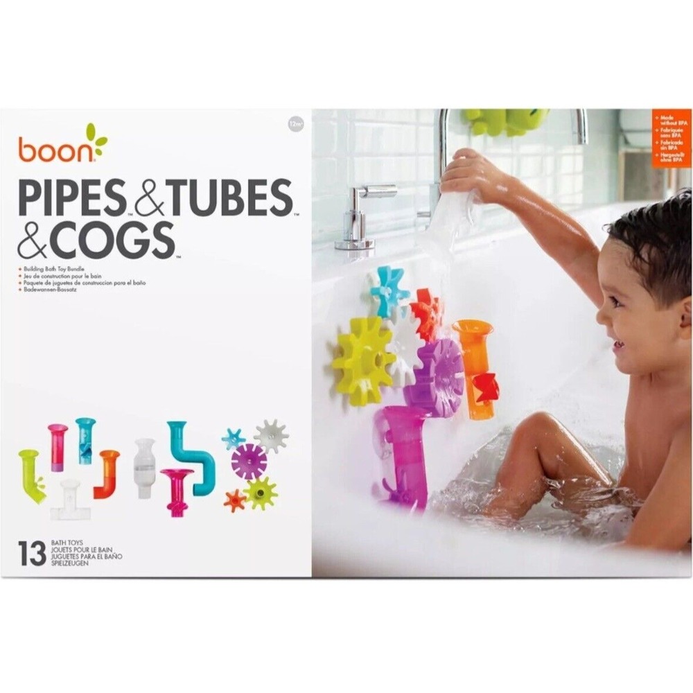Boon Pipes, Cogs, and Tubes Bathtub‎ Toys - Toddler Sensory Toys Multi Color New